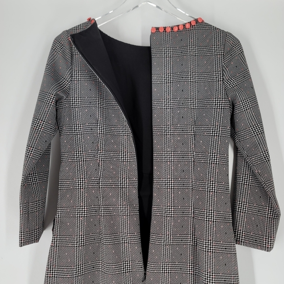 Rickie Freeman Teri Jon Houndstooth Embellished Modest Dress Size 4 - Picture 6 of 10